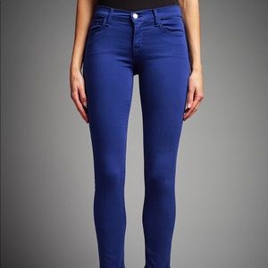 J Brand Jeans Skinny Rail Cropped Blue Print